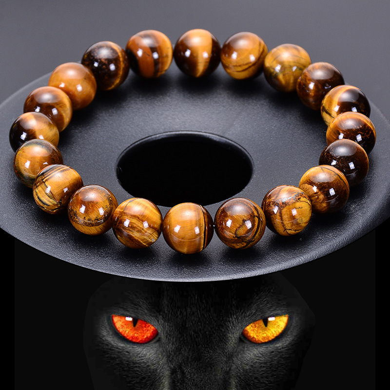 Gemstone Bracelet Healing - 1pc ファッションタイガーアイ腕輪男性 6/8/10 ミリメートル自然エネルギーストーンビーズレイキヒーリングブレスレット女性のためのジュエリーギフト