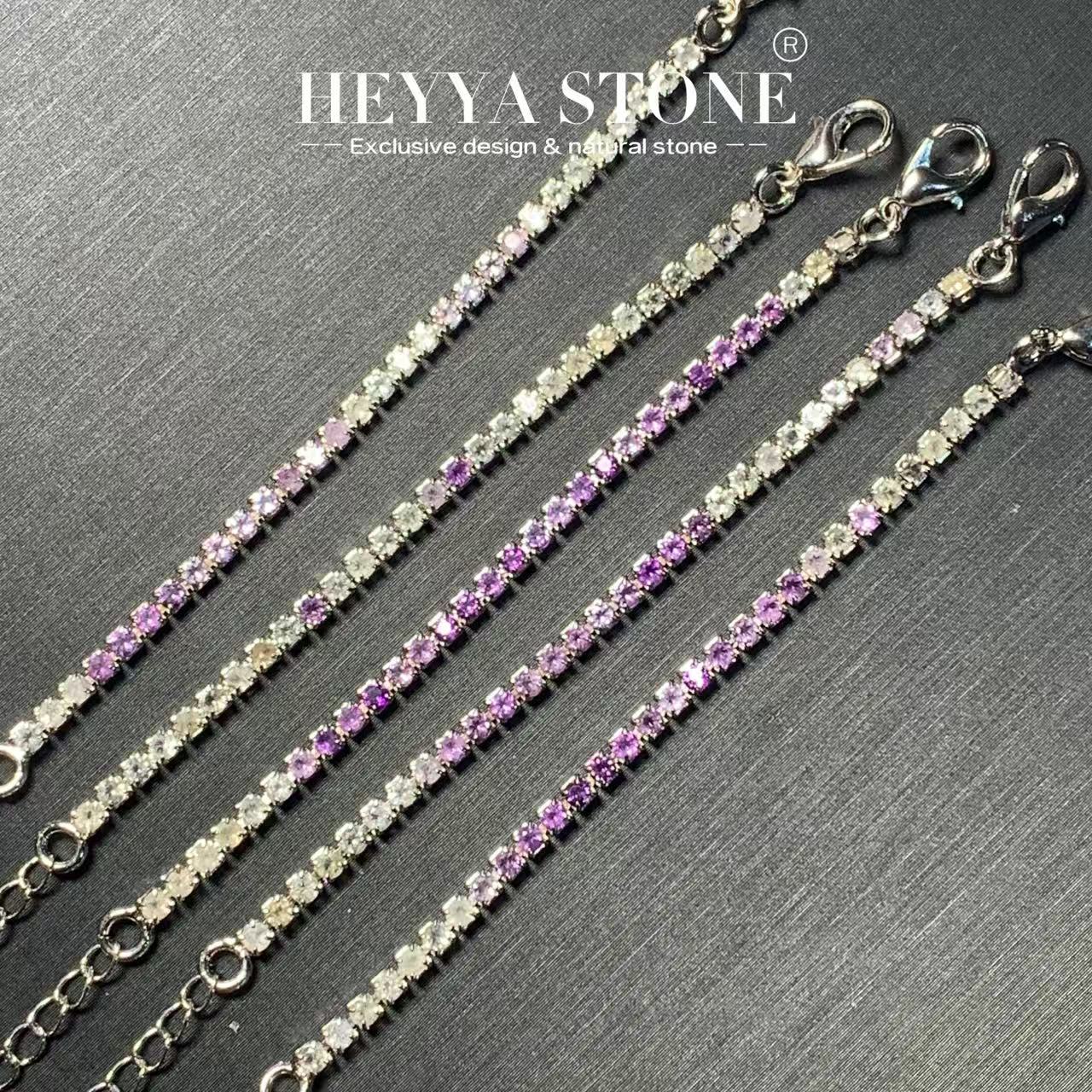 Heyya-天然アメジストとシトリンテニスブレスレット,癒し - Gemstone Bracelet Healing のレビューと価格