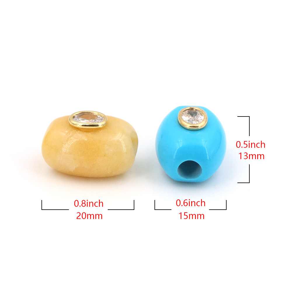 天然石ビッグホールフラットバケットビーズジルコンヒーリングク - Gemstone Bracelet Healing のレビューと価格