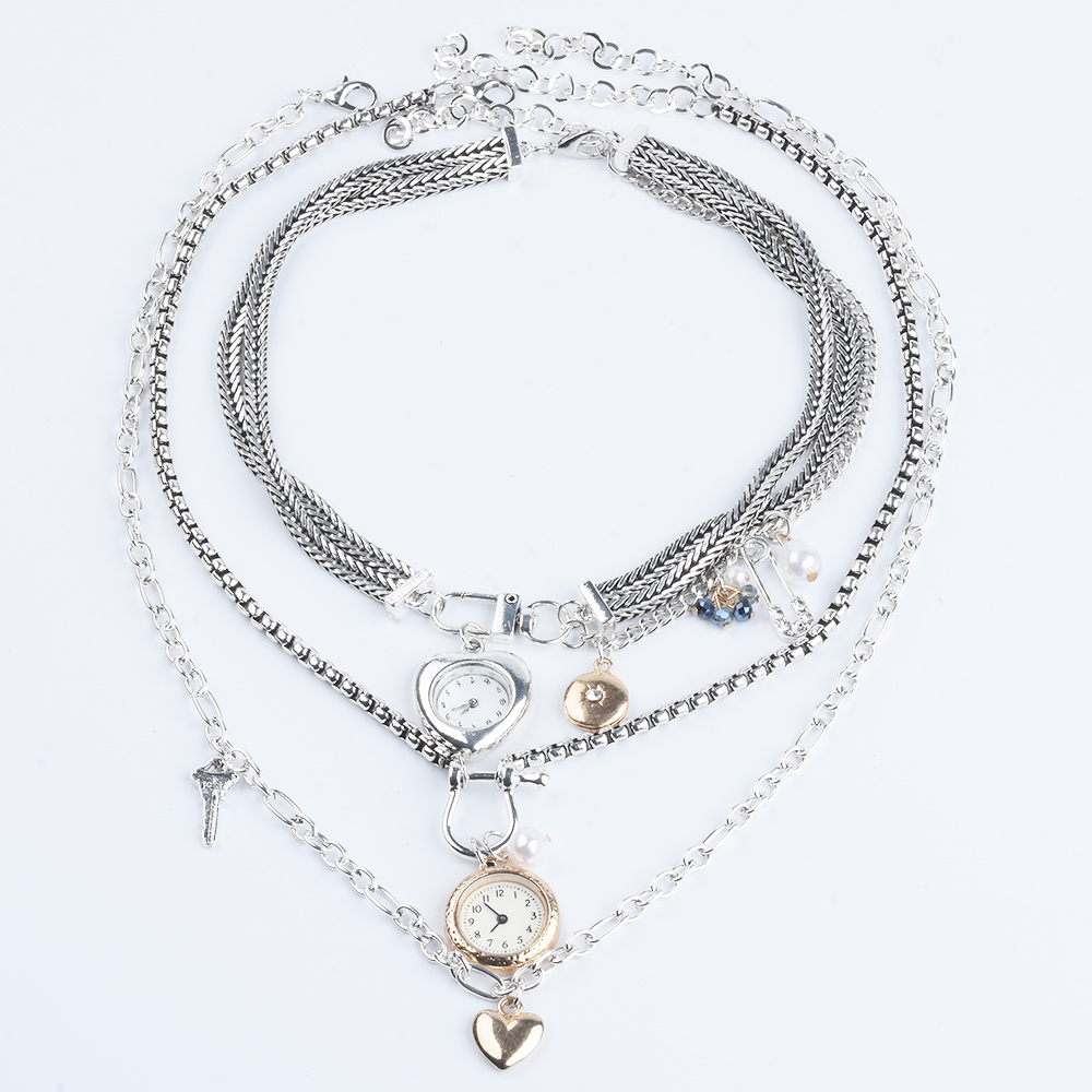インドのヴィンテージ銀メッキ懐中時計キーハート型ペンダントネ - Indian Jewelry Watches のレビューと価格