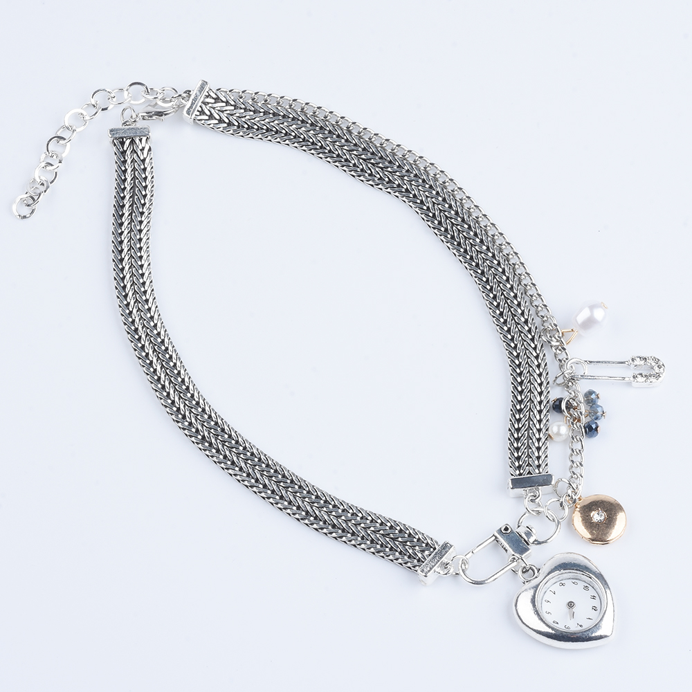 インドのヴィンテージ銀メッキ懐中時計キーハート型ペンダントネ - Indian Jewelry Watches のレビューと価格