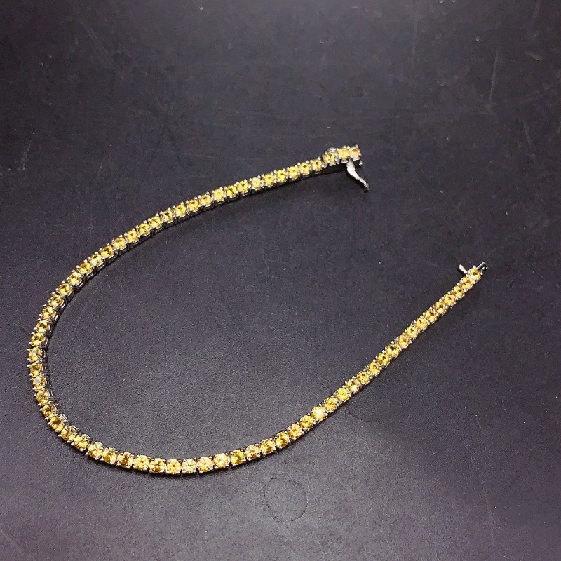 天然シトリンテニスブレスレットエネルギー癒しファインジュエリ - Gemstone Bracelet Healing のレビューと価格