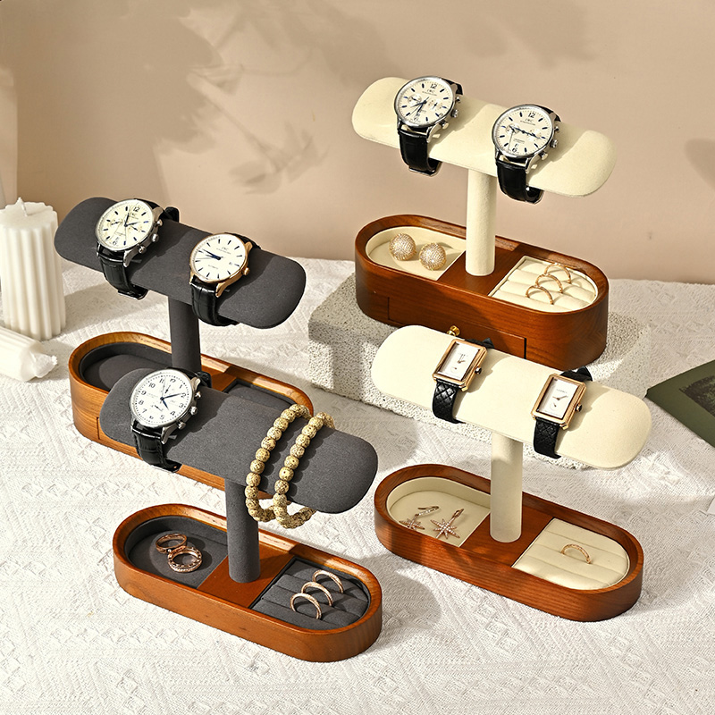 Oirlv 無垢材時計オーガナイザー棚 T バー時計ホルダー - Jewelry Watches & Accessories のレビューと価格