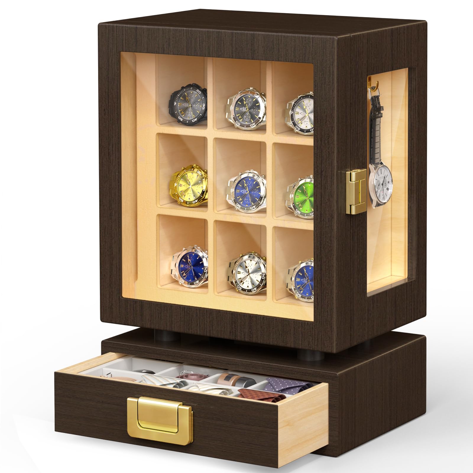 カスタム長方形木製腕時計収納ボックス、無垢ウォールナット製デ - Watches & Jewelry Repair Center New York Reviews のレビューと価格