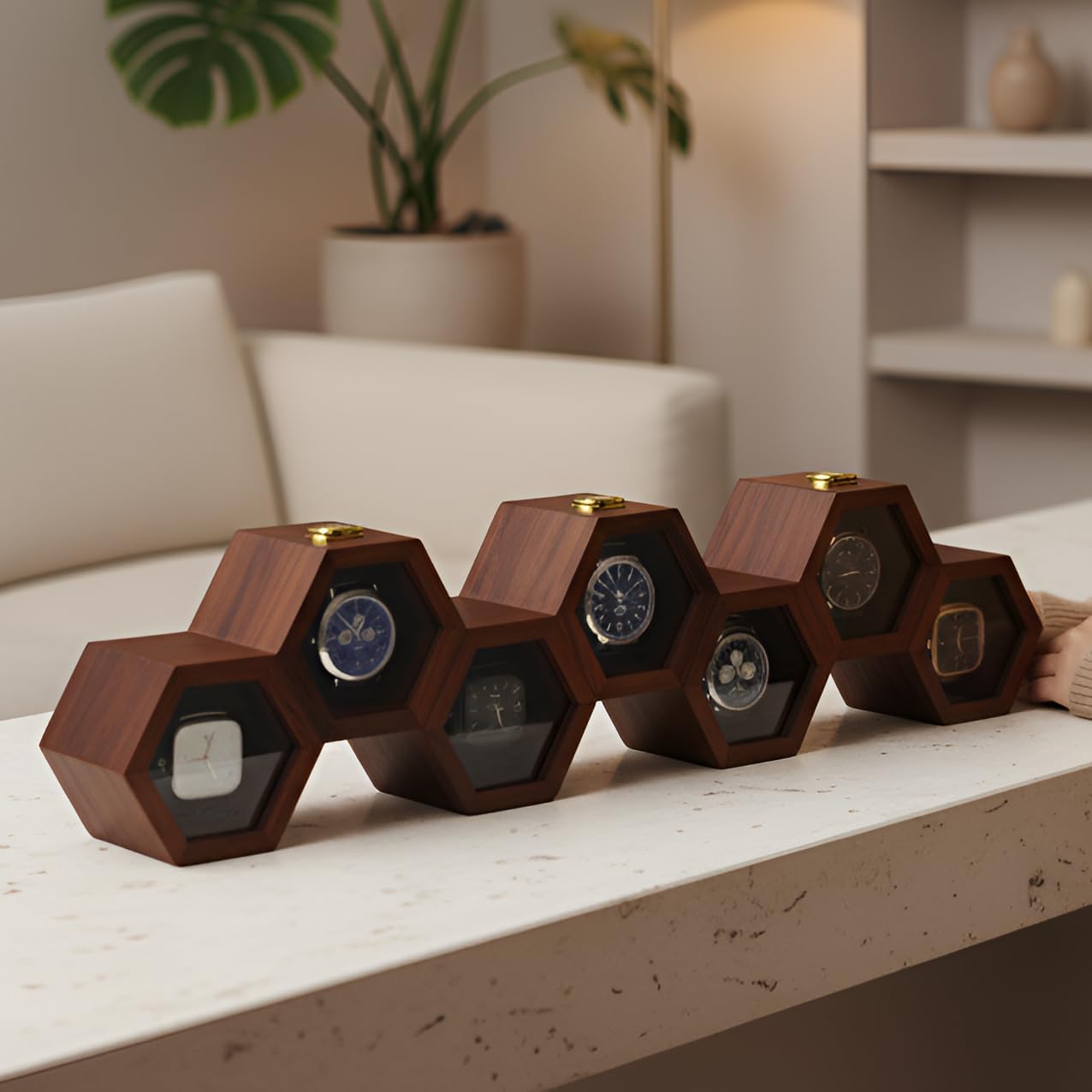 ヴィンテージロック付きガラス製時計ボックス インディアンロー - Indian Jewelry Watches のレビューと価格