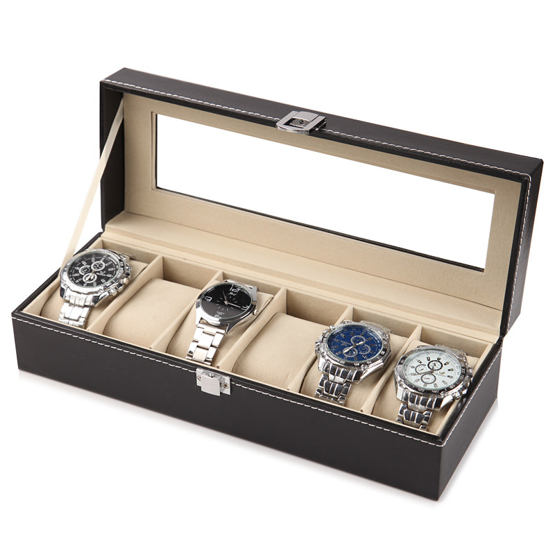 ヨーロッパの革製時計収納ボックスギフト包装ストールディスプレ - Jewelry Watches & Accessories のレビューと価格