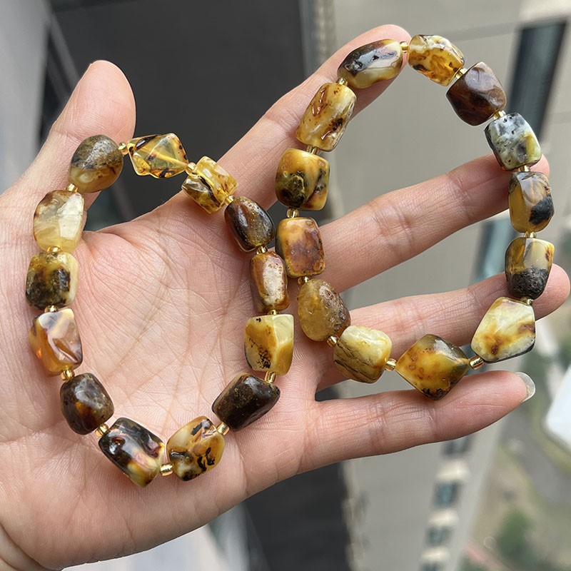 100%天然琥珀ブレスレット ユニセックス向け ユニークな手 - Gemstone Bracelet Healing のレビューと価格
